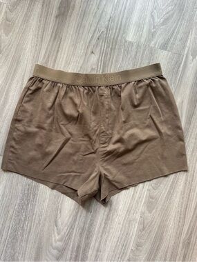 Calvin Klein | CK Black Lounge Sleep Shorts in Olive Brown (Small)